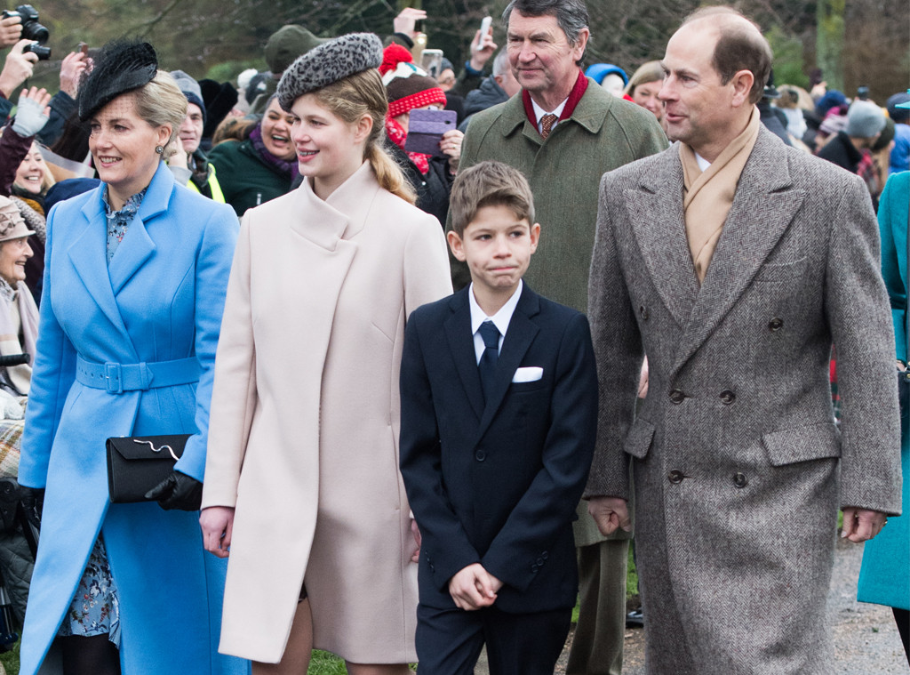 Royals Christmas - Prince Edward, Earl of Wessex, Sophie, Countess of Wessex with James Viscount Severn and Lady Louise Windsor- Royals Christmas - Prince Edward, Earl of Wessex, Sophie, Countess of Wessex with James Viscount Severn and Lady Louise Windsor-
